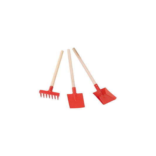Conjunto de jardinagem infantil Redecker Red (pá, pá de lixo, ancinho)