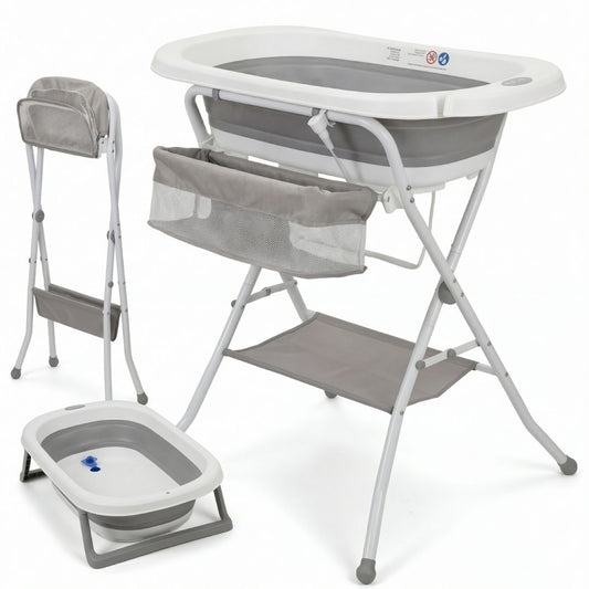 Bathby | Bañera Plegable De Bebé Con Soporte Antideslizante, Tubo De Desagüe, Cesta Y Organizador | Segura Y Ligera_0