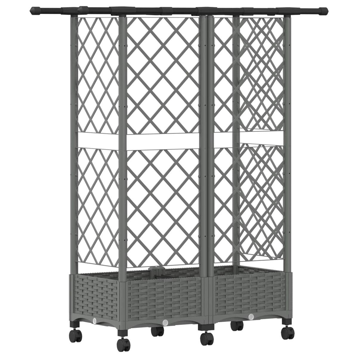 Cama Elevada Con Trellis Y Techo Gris Claro 124 X 40 X 127 Cm_4
