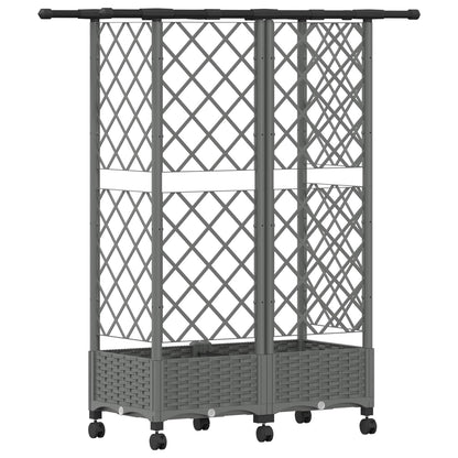 Cama Elevada Con Trellis Y Techo Gris Claro 124 X 40 X 127 Cm_4