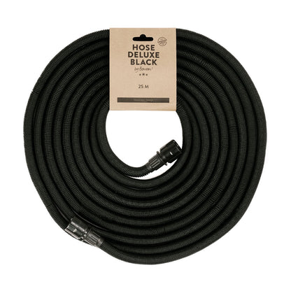 Manguera De Riego Deluxe - Negro, 25 M, Tejido, Látex, Se Expande Con El Agua._0