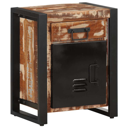 Mesilla De Noche Multicolor 40x30x50 Cm Madera Maciza Reciclada_0