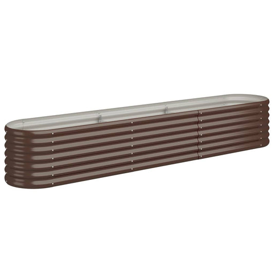 Jardinera Arriate Acero Galvanizado Marrón 224x40x36 Cm_0