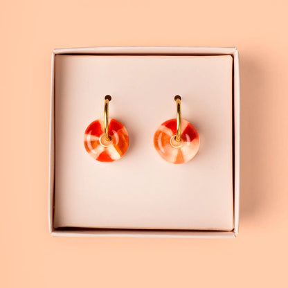 Pendientes de Aro Esteiro – Vidrio de Mar y Microplástico Reciclado de Galicia - Nature Vibes_1
