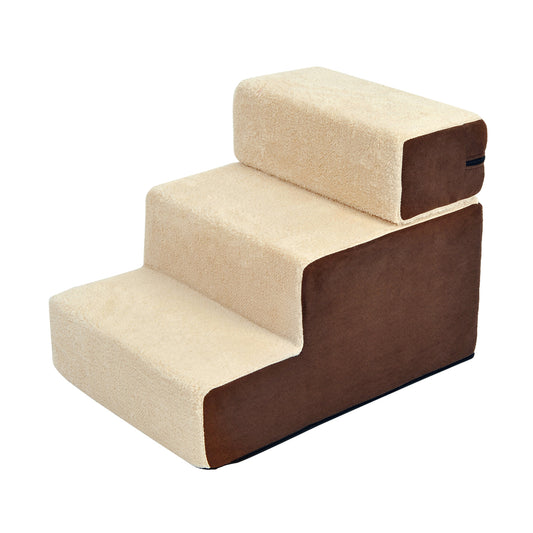Pawhut Escalera Para Mascota 3 Peldaño Desmontable Funda Extraíble Portátil_0
