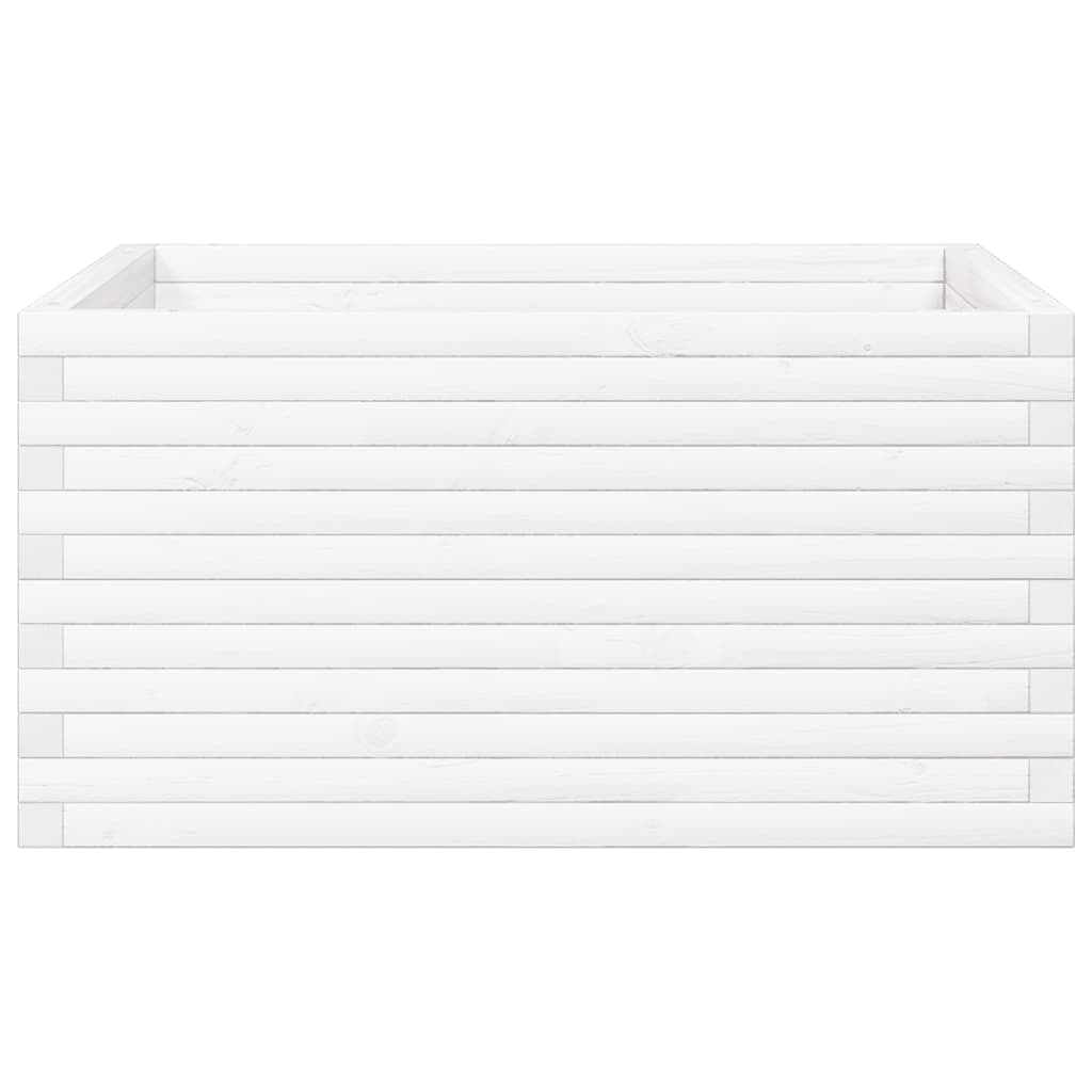 Jardinera De Madera Maciza De Pino Blanca 90x90x46 Cm_5