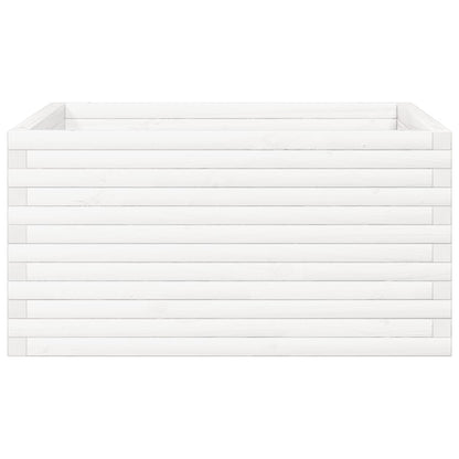 Jardinera De Madera Maciza De Pino Blanca 90x90x46 Cm_5
