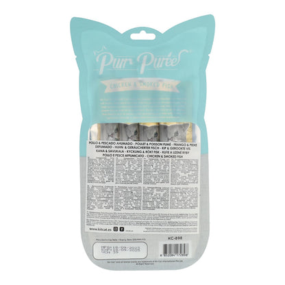 PurrPuree Cat Kit - Frango e Peixe Fumado 60g Snack cremoso para gatos