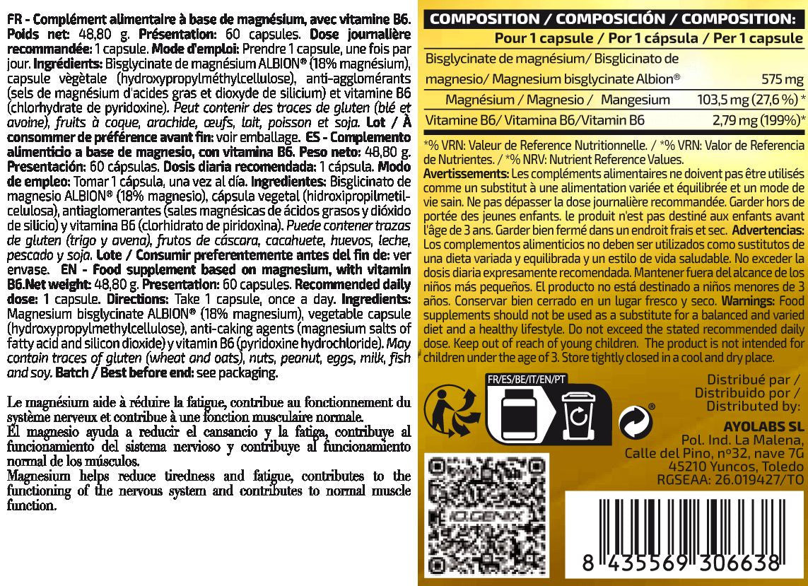 Magnesium Bisglycinate - 60 Cápsulas - Magnesio - Io.genix_5