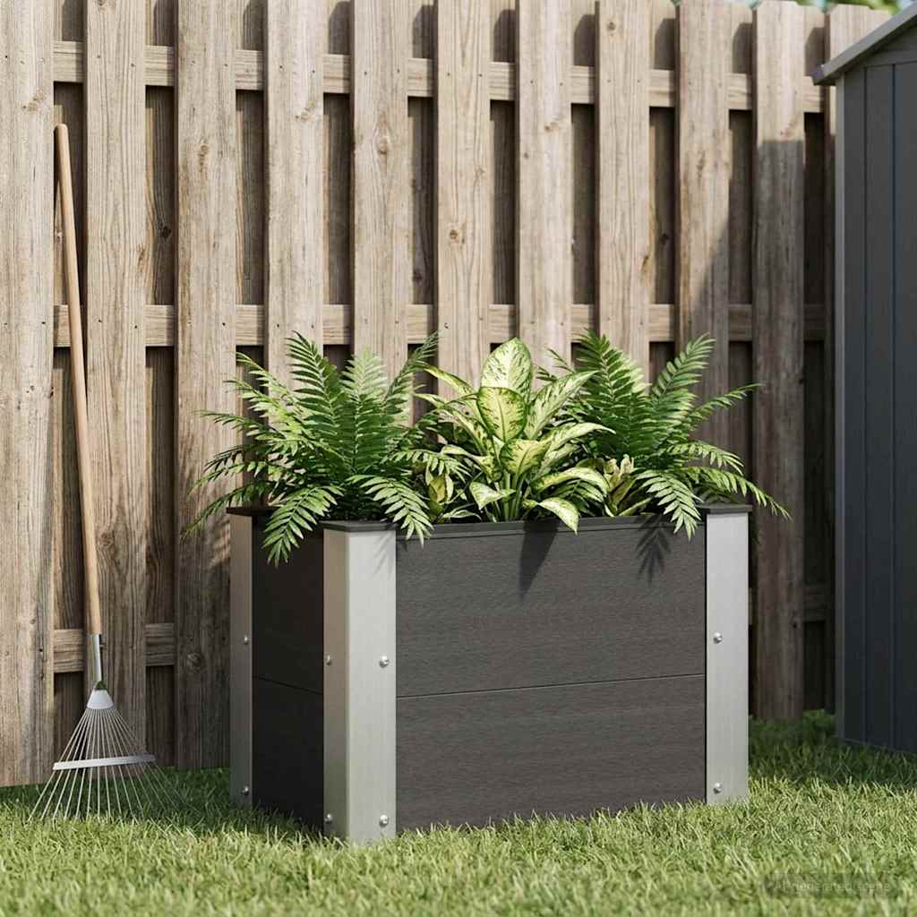 Arriate Elevado Negro 50 X 30 X 36 Cm Wpc Y Aluminio_1