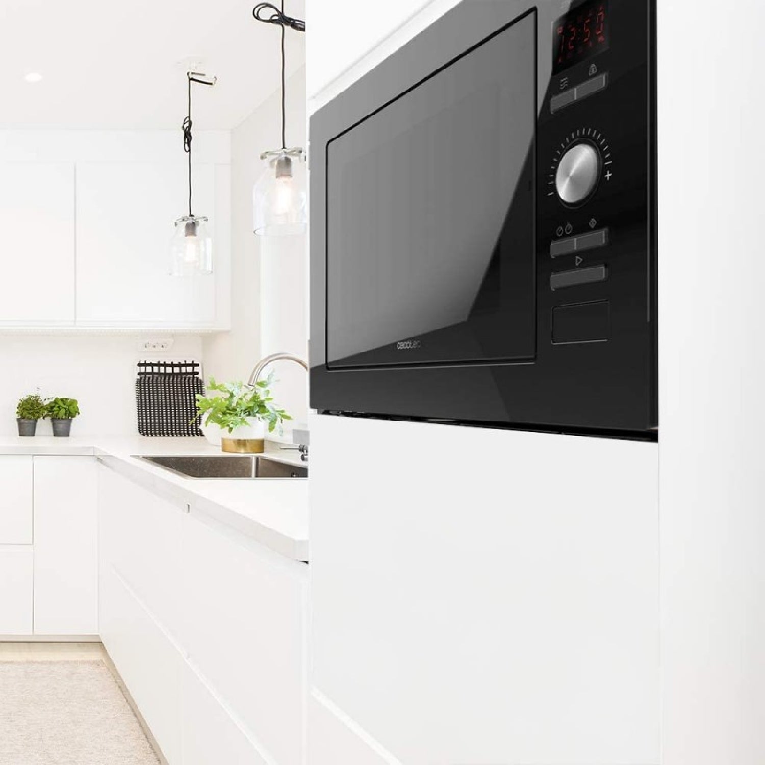 Microondas Encastrable Digital Grandheat 2590 Built-in Black. 900 W, Integrable, 25 Litros, Táctil, Grill 1000 W, 8 Funciones Preconfiguradas, Tempo_1