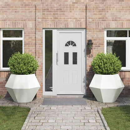 Jardinera 2 Uds. Blanco 100 X 100 X 80 Cm Acero_1