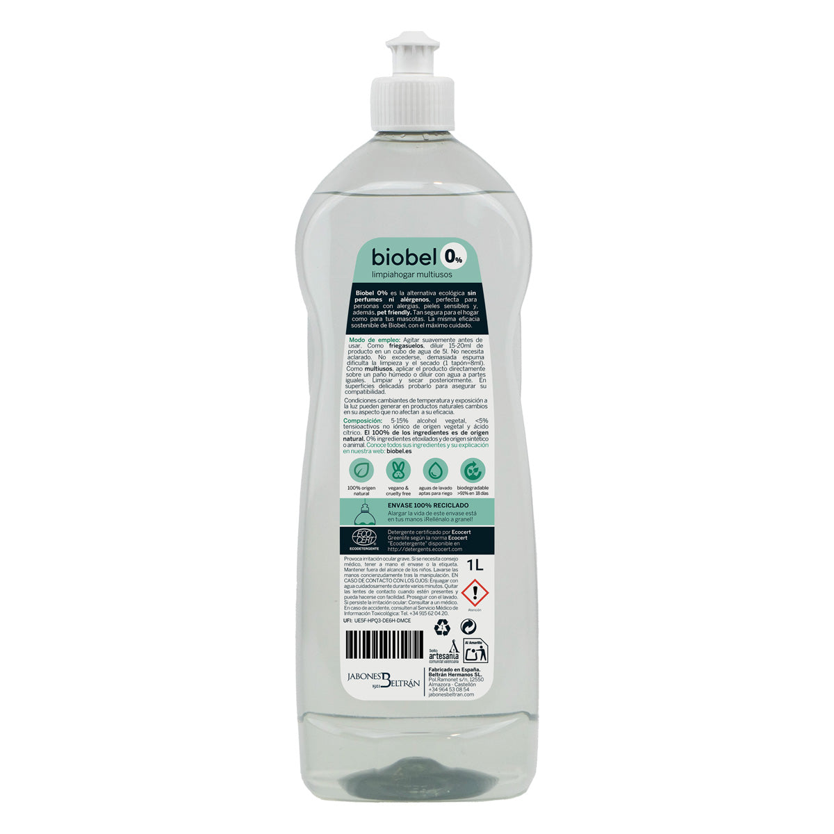 Biobel 0% Produto de Limpeza Doméstico Concentrado 1L