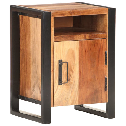 Mesita De Noche Madera Maciza De Acacia 40x35x55 Cm_4
