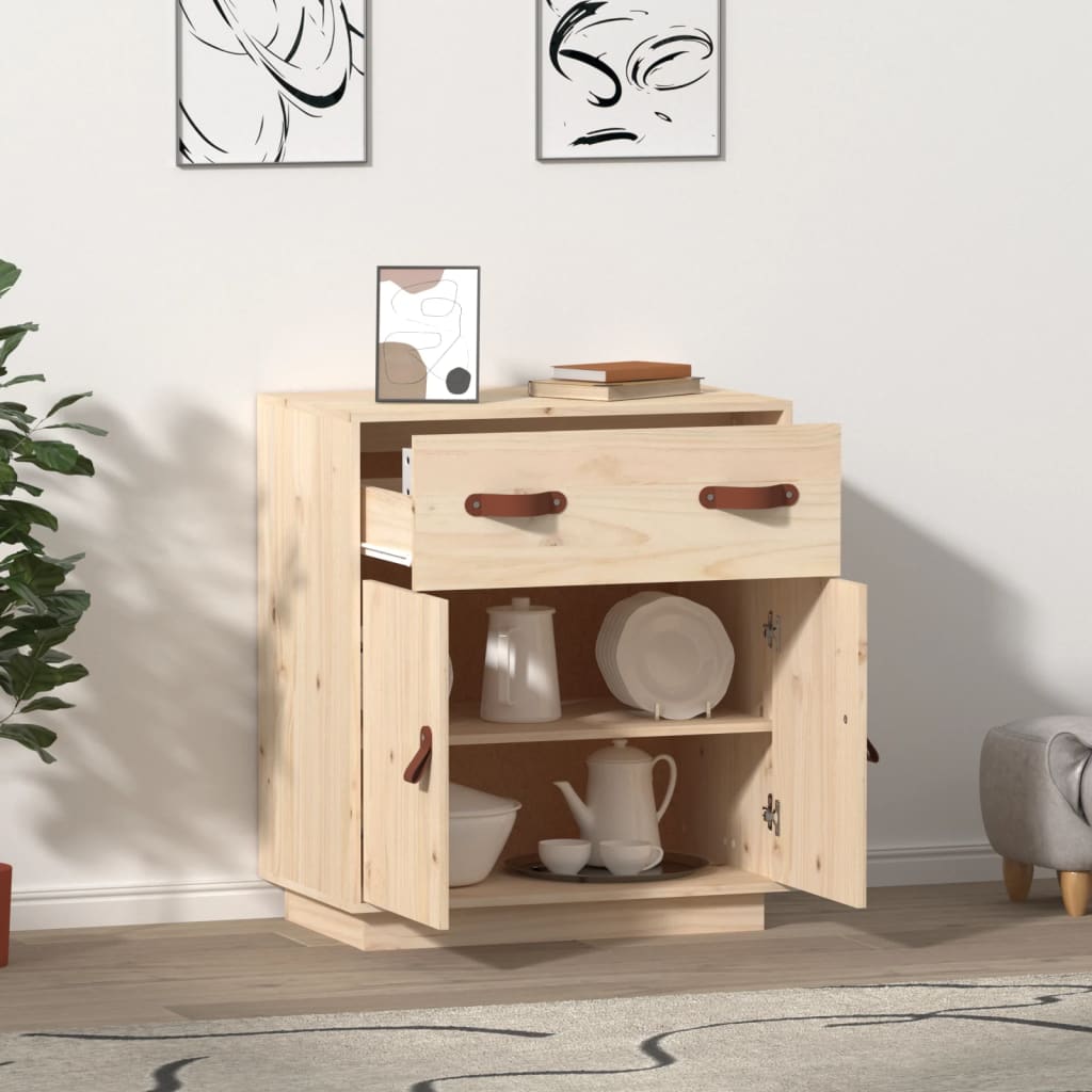 Aparador De Madera Maciza De Pino 65,5x40x75 Cm / Vetonek_2