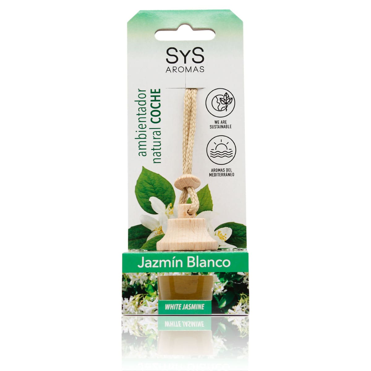 Ambientador Coche Jazmín Blanco SYS Aromas Style 7 ml | Aroma Floral Fresco | Frescor Duradero | Ambiente Relajante_0