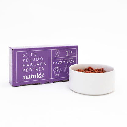 Comida Barf Para Perros. Menú Barf De Pavo Y Vaca 7,5kg_0
