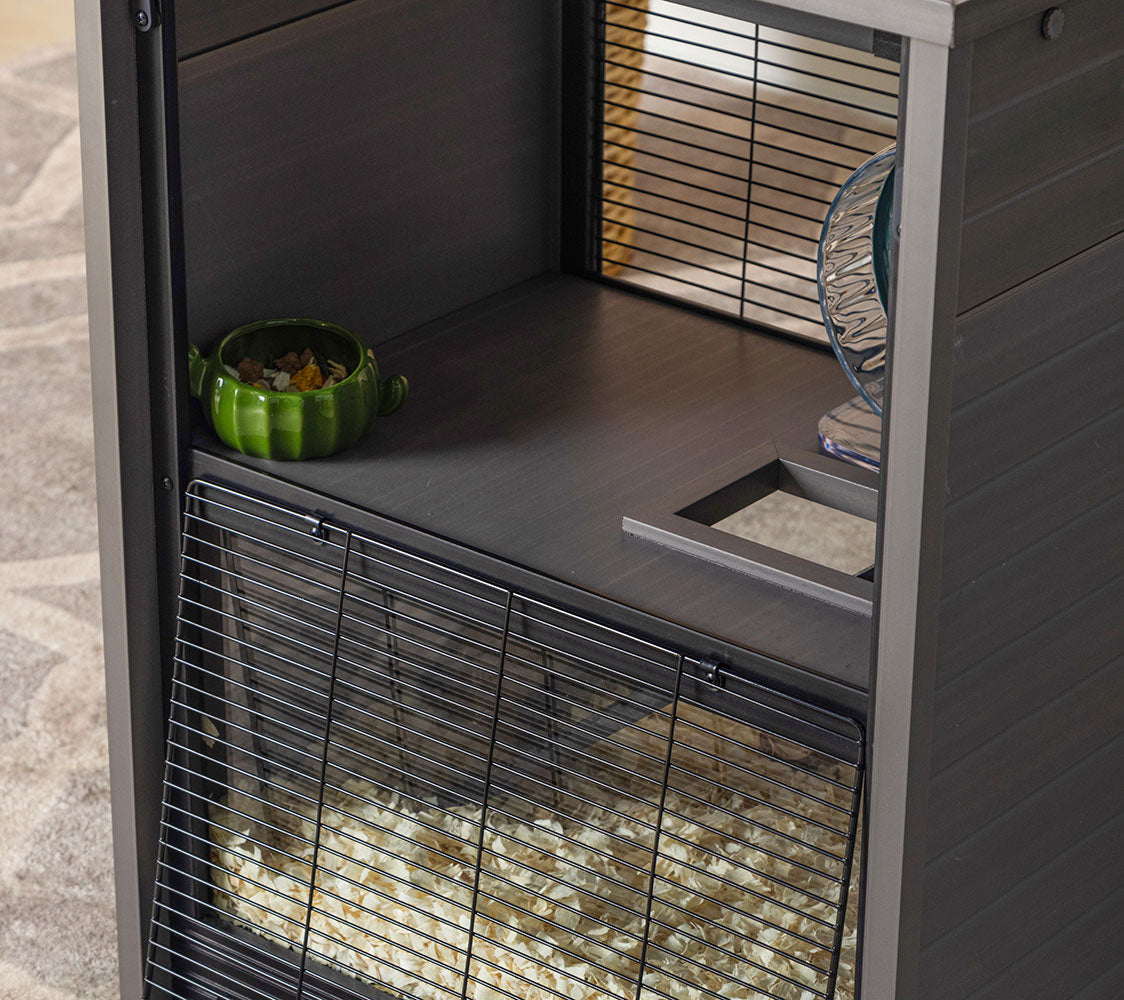 Jaula Para Hámster De 2 Pisos - Casa Para Roedores Multinivel - Mueble Decorativo - 55,2x42,7x72,5cm_2