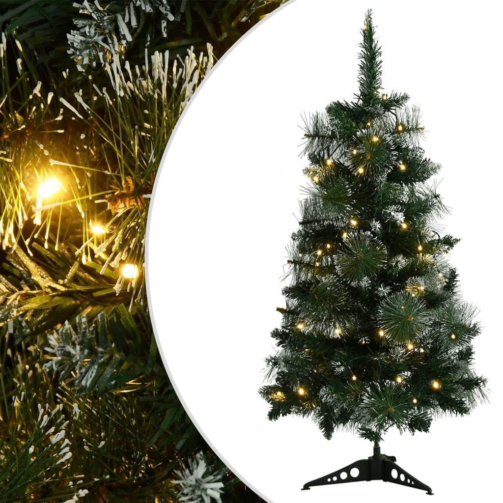 Vidaxl Árbol De Navidad Preiluminado Con Luces Y Soporte Verde 90 Cm_0