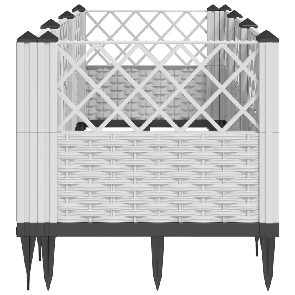 Jardinera Con Clavijas Pp Blanco 123,5x43,5x43,5 Cm_3