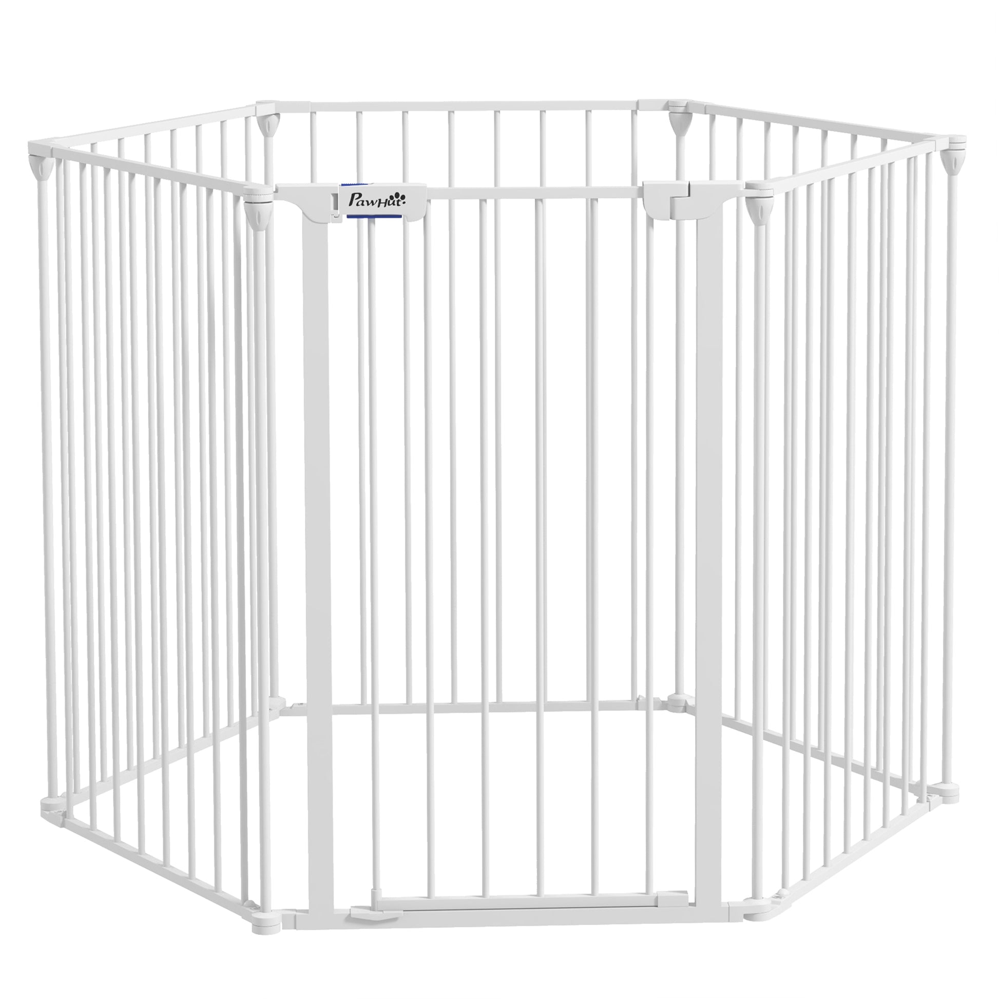 Pawhut Parque Para Perros Plegable De 6 Paneles Acero 123x102x90 Cm Blanco_0
