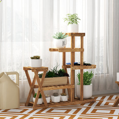 Outsunny Soporte Para Plantas Con 5 Niveles Carga 60 Kg 98x28x95 Cm Carbonizado_4