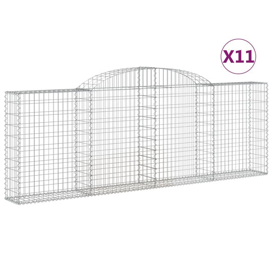 Cestas De Gaviones 11 Uds Forma Arco Hierro 300x30x100/120 Cm_0