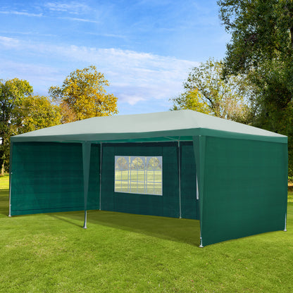 Outsunny Carpa Jardín 6x3x2,5 M Con 4 Paredes Laterales 2 Ventanas Verde_1