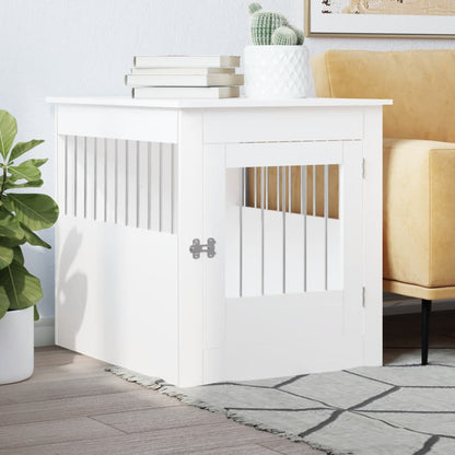 Jaula Para Perros Estilo Mueble Blanco 64,5x80x71 Cm Material De Madera_1