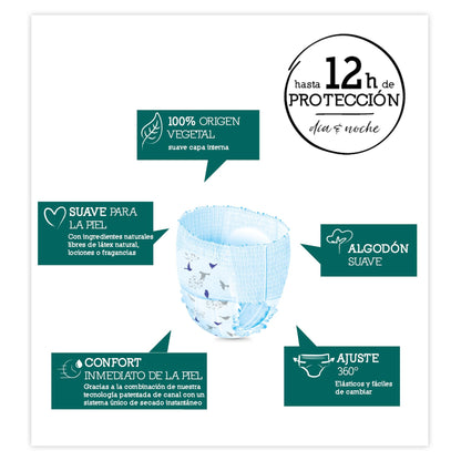 Calça Moltex Pure &amp; Nature T6 (+14 kg), 18 unidades