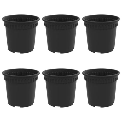 Maceta Redonda Para Flores 6 Uds. Negro Ø 15 X 12 Cm Plástico_0