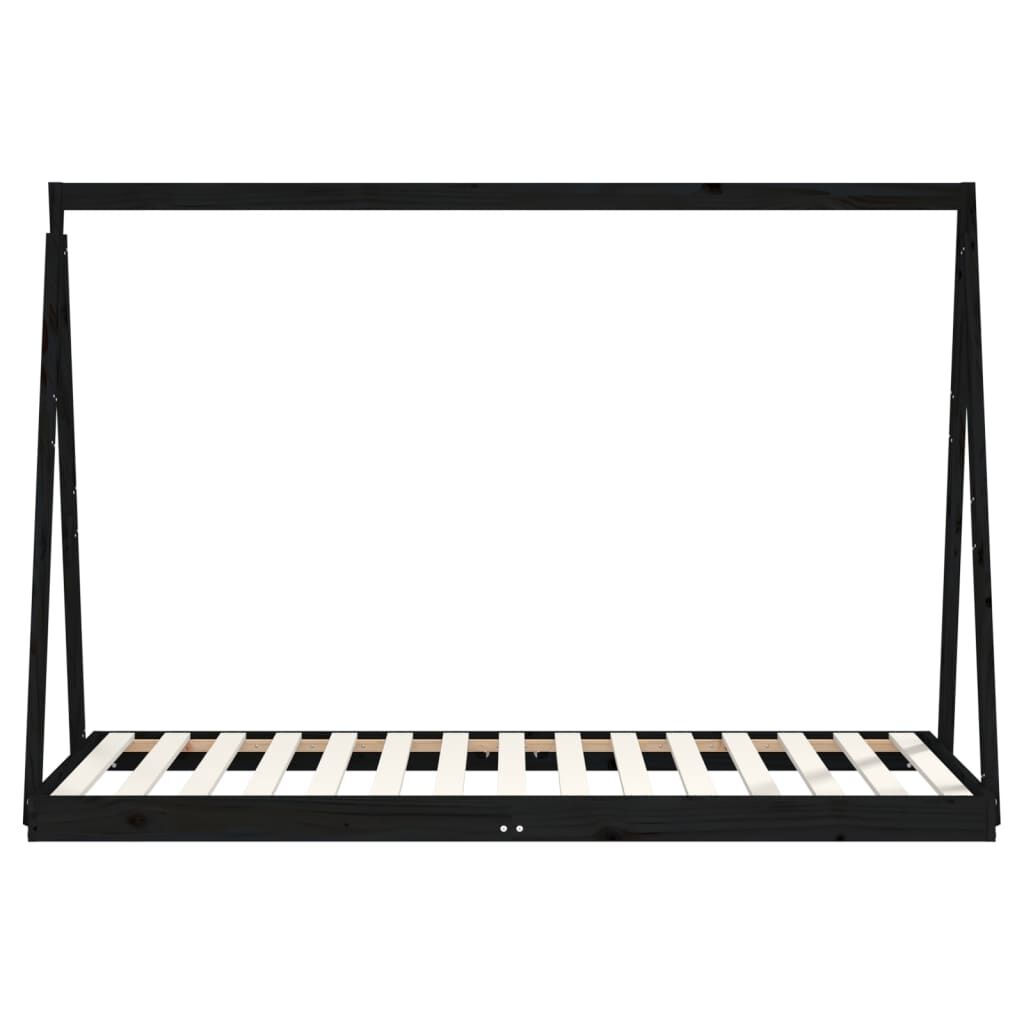 Vidaxl Estructura De Cama Para Niños Madera De Pino Negro 90x190 Cm_3