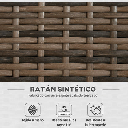 Outsunny Conjunto De Muebles De Jardín De Ratán Incluye 2 Sillas Y Mesa Redonda_5