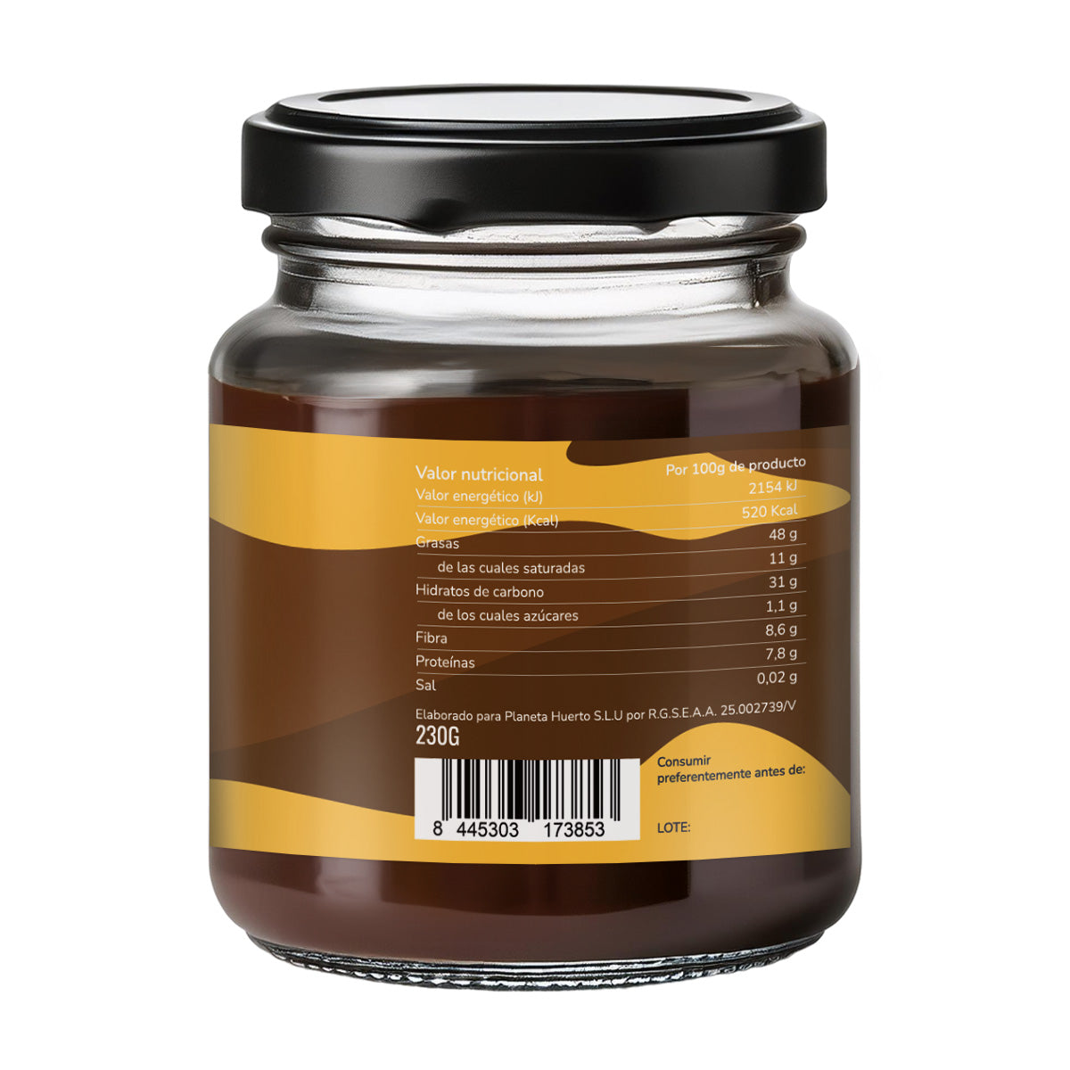 Creme de avelã e cacau sem adição de açúcar ECO Planeta Huerto 230 gr