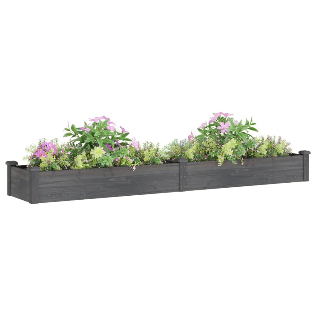 Jardinera Arriate Con Forro Madera Abeto Gris 240x45x25 Cm_2