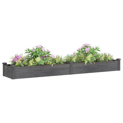 Jardinera Arriate Con Forro Madera Abeto Gris 240x45x25 Cm_2