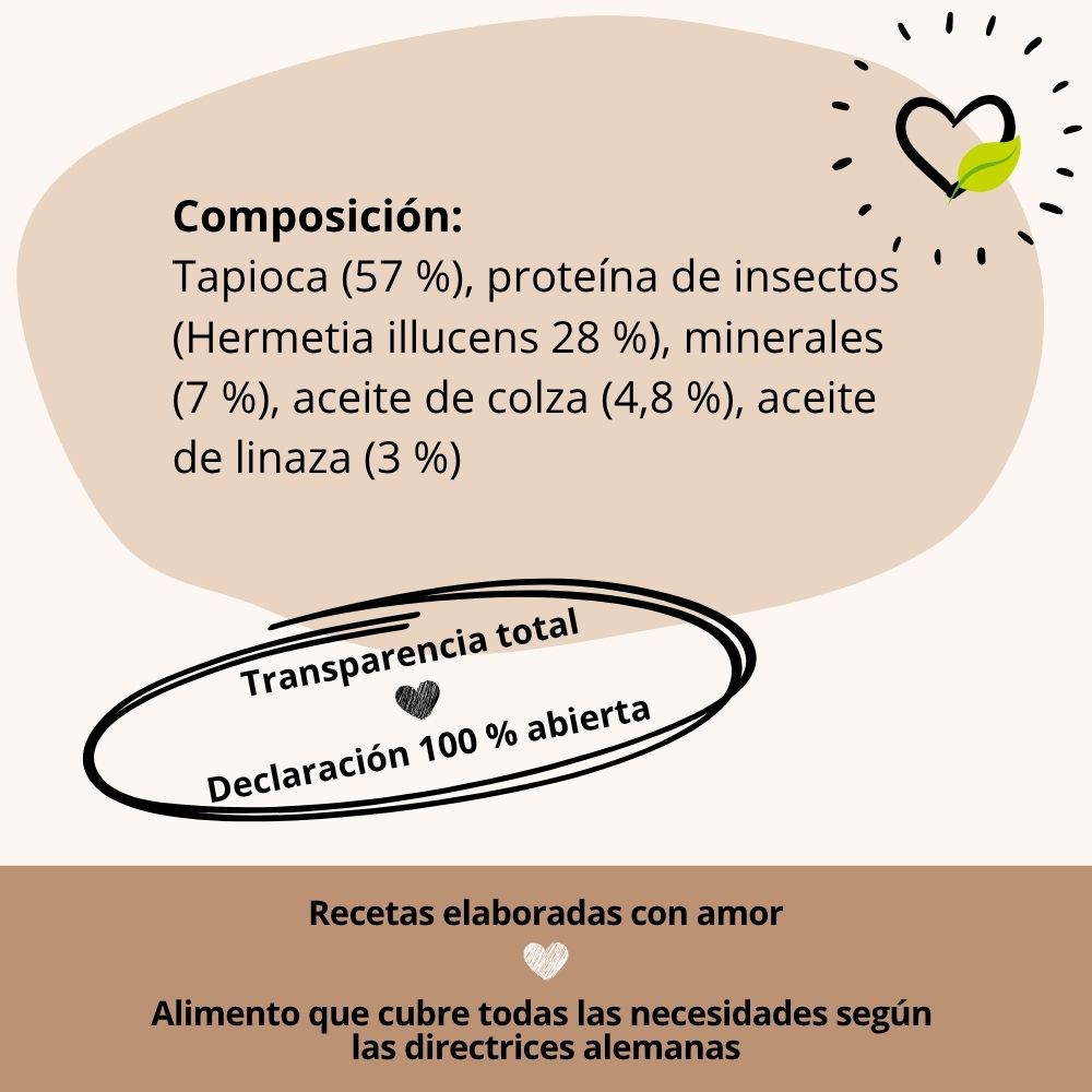 BugBell HighSensitive Pienso – hipoalergénico, sin cereales, con proteína de insecto, tapioca y aceite de lino_2