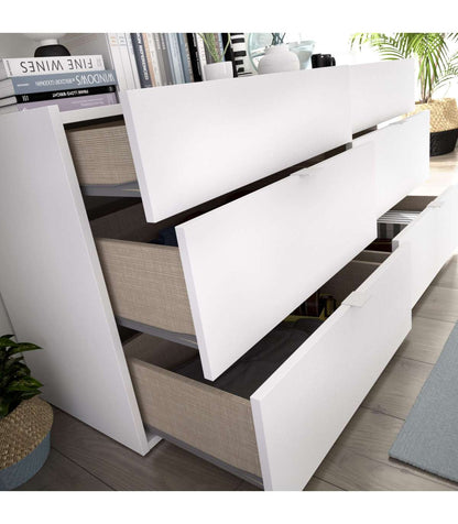 Comoda Doble 6 Cajones Begijar En Acabado Blanco 62 Cm(alto)120 Cm(ancho)39 Cm(largo)_5