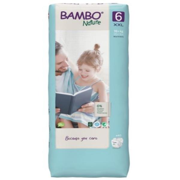 Fralda T6 XXL Plus (+16 Kg) Bambo Nature 40 unidades