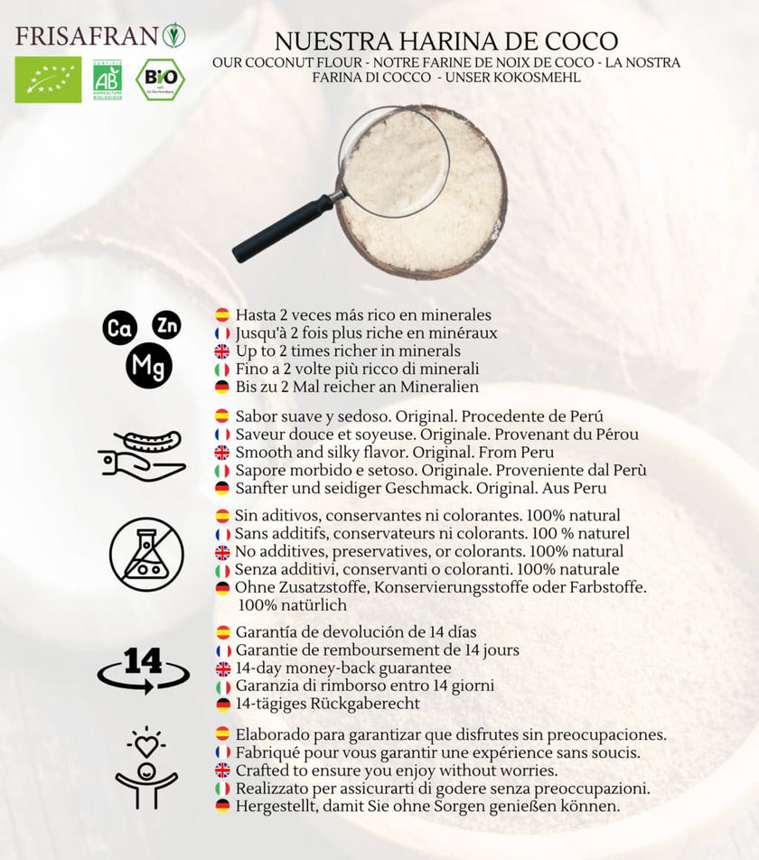 Harina De Coco En Polvo Ecológica | Calidad | Frisafran 2 Kg_2