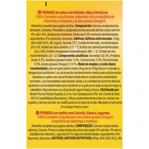 FRISKIES Cat ADULT Salmão e Atum Molhados em Molho 400g