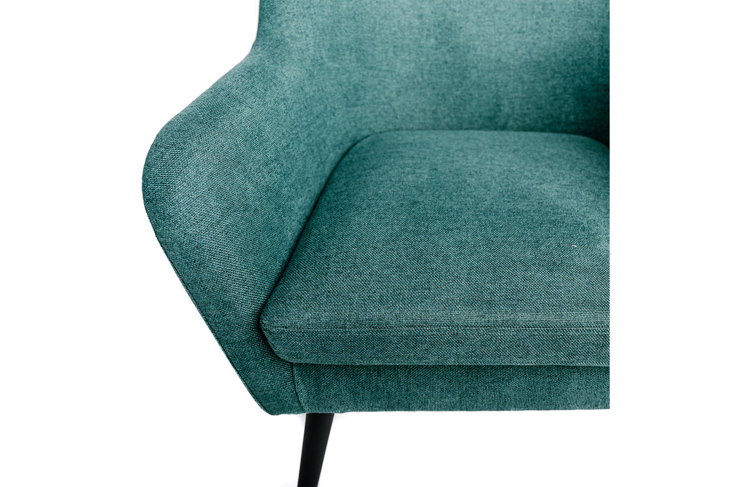 Sillón Lounge Oficina, Dormitorio, Salón Tela Verde Negro Pata De Madera Tropical 68x70x82cm- Muebles De Salón_4