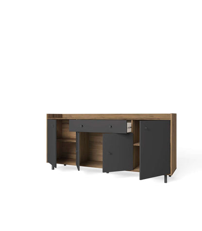 Mueble Aparador Marta 4 Puertas 1 Cajón Acabado Pizarra/sabi, 180.5cm(ancho) 79.5cm(alto)_0