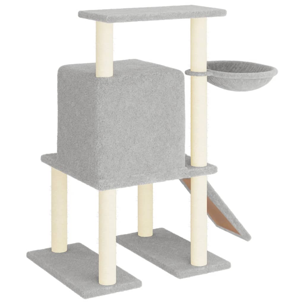 Rascador Para Gatos Con Postes De Sisal Gris Claro 96,5 Cm_4