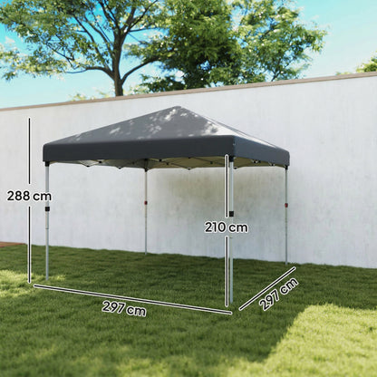 Outsunny Carpa Plegable 3x3 M Altura Ajustable Y Bolsa De Transporte Gris Oscuro_2