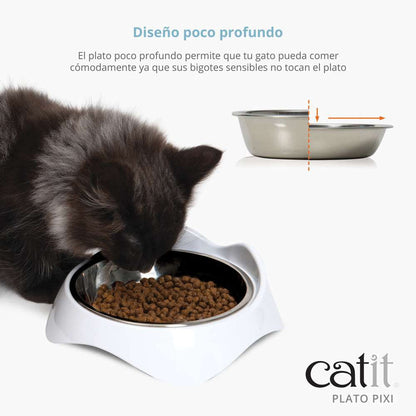 Comedero Doble para Gatos Blanco Catit PIXI
