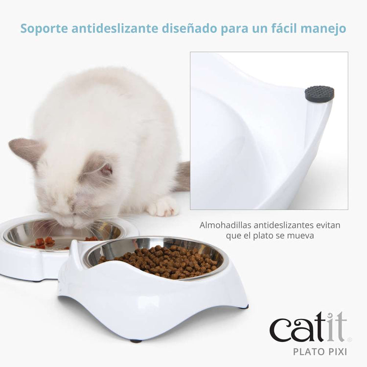 Comedero Doble para Gatos Blanco Catit PIXI