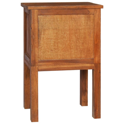 Mesita De Noche De Madera Maciza De Teca 40x35x60 Cm_3