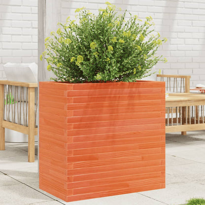 Jardinera Madera Maciza De Pino Marrón Cera 70x40x68,5 Cm_1
