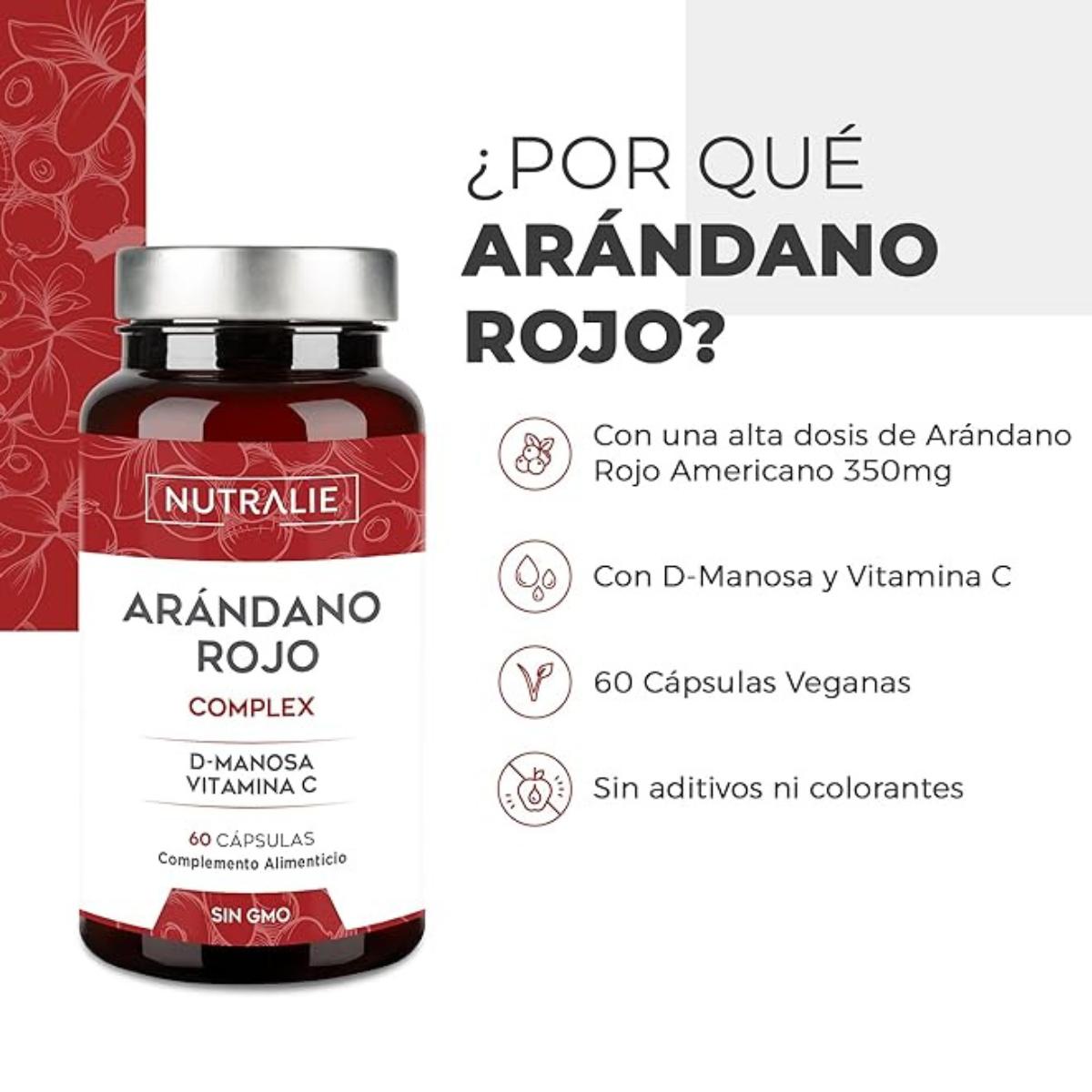 Nutralie American Cranberry + Vitamina C e D-Manose 60 Cápsulas